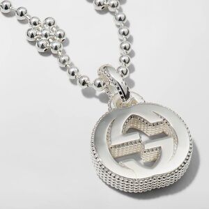 Gucci Silver Ball Chain Necklace with Iconic Pendant
